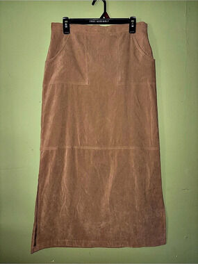 First option corduroy Brown Midi Skirt size 10